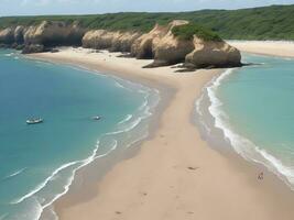 playa hermosa cerca arriba imagen ai generado foto