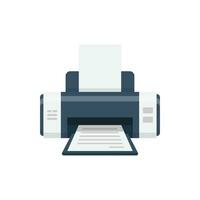 Printer icon in flat style. Office machine vector illustration on isolated background. Printout sign business concept.