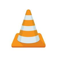 Traffic cone icon in flat style. Safety obstacle vector illustration on isolated background. Construction barrier sign business concept.