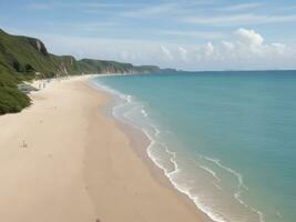 playa hermosa cerca arriba imagen ai generado foto