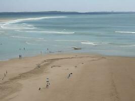 playa hermosa cerca arriba imagen ai generado foto