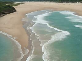 playa hermosa cerca arriba imagen ai generado foto