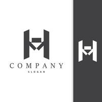 Initial HM Letter Logo, Modern and Luxury Vector Minimalist MH Logo Template