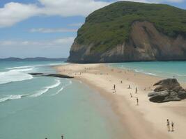 playa hermosa cerca arriba imagen ai generado foto