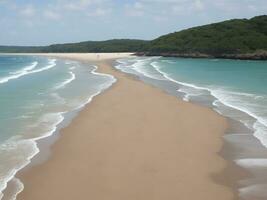 playa hermosa cerca arriba imagen ai generado foto