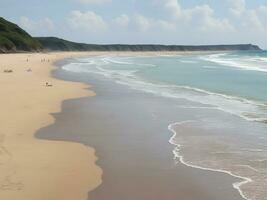 playa hermosa cerca arriba imagen ai generado foto