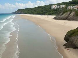 playa hermosa cerca arriba imagen ai generado foto