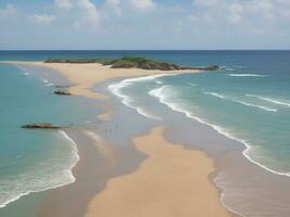 playa hermosa cerca arriba imagen ai generado foto