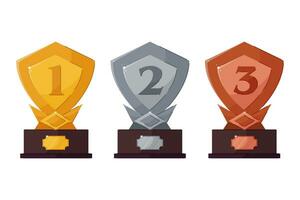 Set vector illustrations of awards on a white background.