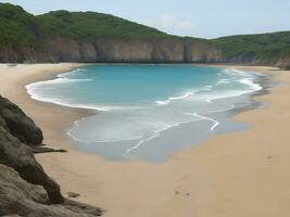 playa hermosa cerca arriba imagen ai generado foto