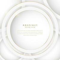 Abstract gold circle lines on white background vector