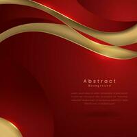 Abstract red and gold shapes background vector
