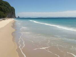 playa hermosa cerca arriba imagen ai generado foto