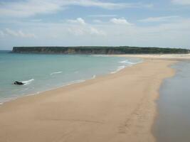 playa hermosa cerca arriba imagen ai generado foto