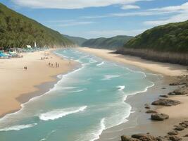 playa hermosa cerca arriba imagen ai generado foto