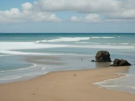 playa hermosa cerca arriba imagen ai generado foto