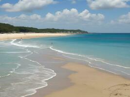 playa hermosa cerca arriba imagen ai generado foto