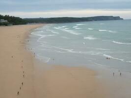 playa hermosa cerca arriba imagen ai generado foto