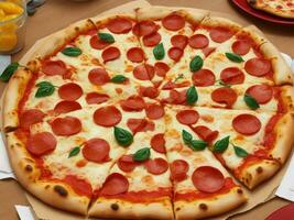 pizza beautiful close up image ai generated photo