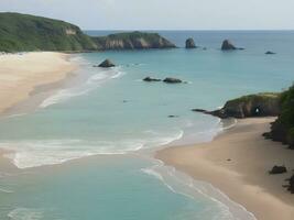 playa hermosa cerca arriba imagen ai generado foto