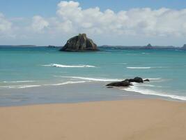 playa hermosa cerca arriba imagen ai generado foto