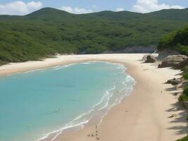 playa hermosa cerca arriba imagen ai generado foto