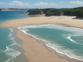 playa hermosa cerca arriba imagen ai generado foto