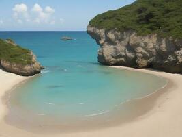 playa hermosa cerca arriba imagen ai generado foto