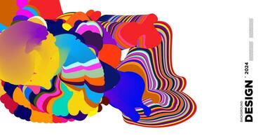 Vector colorful abstract psychedelic liquid and fluid background pattern