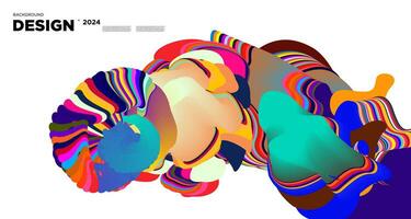 Vector colorful abstract psychedelic liquid and fluid background pattern