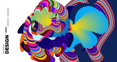 Vector colorful abstract psychedelic liquid and fluid background pattern