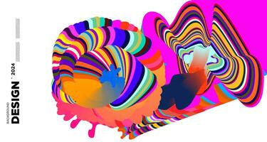 Vector colorful abstract psychedelic liquid and fluid background pattern