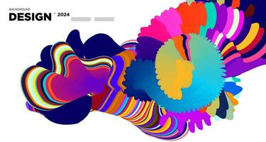 Vector colorido abstracto psicodélico líquido y patrón de fondo fluido