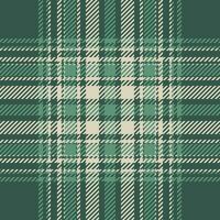 Plaid check pattern in green color. Seamless fabric texture. Tartan textile print. vector