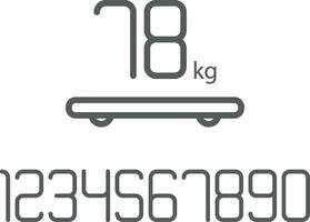 Set numbers weight smart scales vector