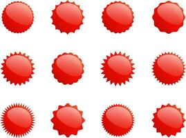 Set of different glossy sale buttons or badges. Product promotions template. Vector illustration.