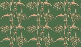 Floral pattern seamless vector background. Foliage and flower wallpaper design of nature.