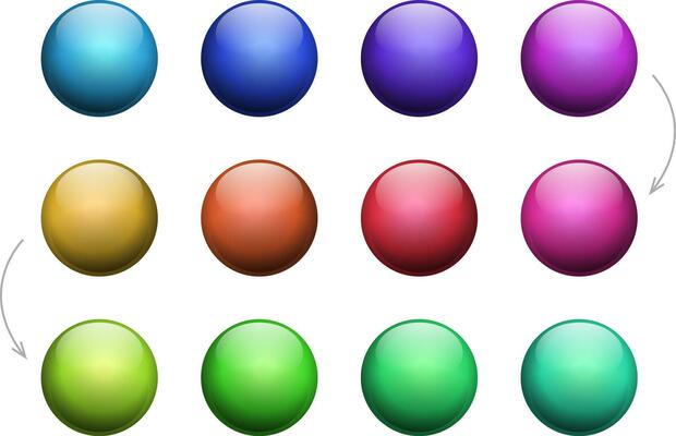Set of multi colored balls. Design element. Vector illustration.