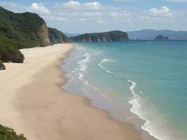 playa hermosa cerca arriba imagen ai generado foto