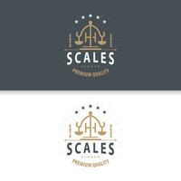 Lawyer Logo, Law Court Simple Design, Legal Scales Template Illustration Vector