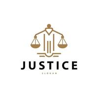 Lawyer Logo, Law Court Simple Design, Legal Scales Template Illustration Vector