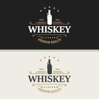 whisky logo, bebida etiqueta diseño con antiguo retro Clásico ornamento ilustración prima modelo vector