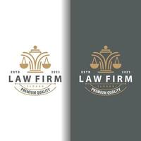 abogado logo, ley Corte sencillo diseño, legal escamas modelo ilustración vector