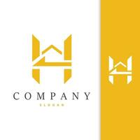 Initial HM Letter Logo, Modern and Luxury Vector Minimalist MH Logo Template