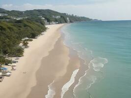 playa hermosa cerca arriba imagen ai generado foto