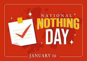 National Nothing Day Vector Illustration on 16 January of Day to Take a Break from the Hustle and Bustle of Everyday Life in Flat Cartoon Background