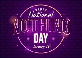 National Nothing Day Vector Illustration on 16 January of Day to Take a Break from the Hustle and Bustle of Everyday Life in Flat Cartoon Background