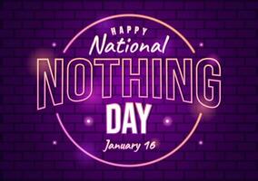 National Nothing Day Vector Illustration on 16 January of Day to Take a Break from the Hustle and Bustle of Everyday Life in Flat Cartoon Background