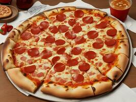 pizza beautiful close up image ai generated photo