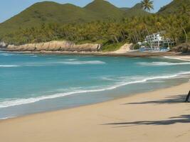 playa hermosa cerca arriba imagen ai generado foto